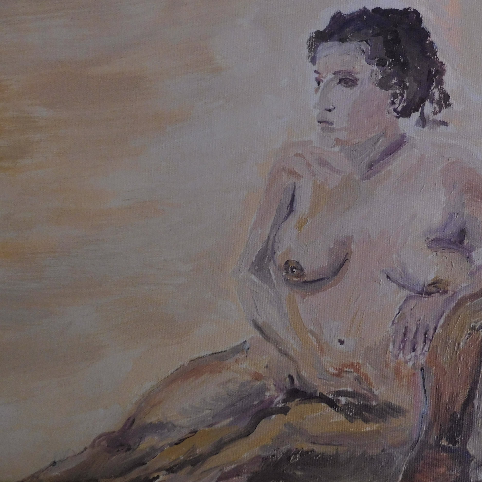 Donna che siede 6 - Olio su tela - 38x48