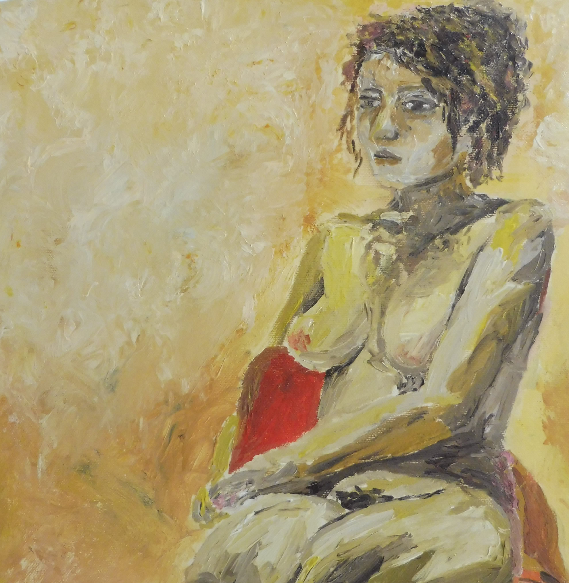 Donna che siede 7 - Olio su tela - 36x46