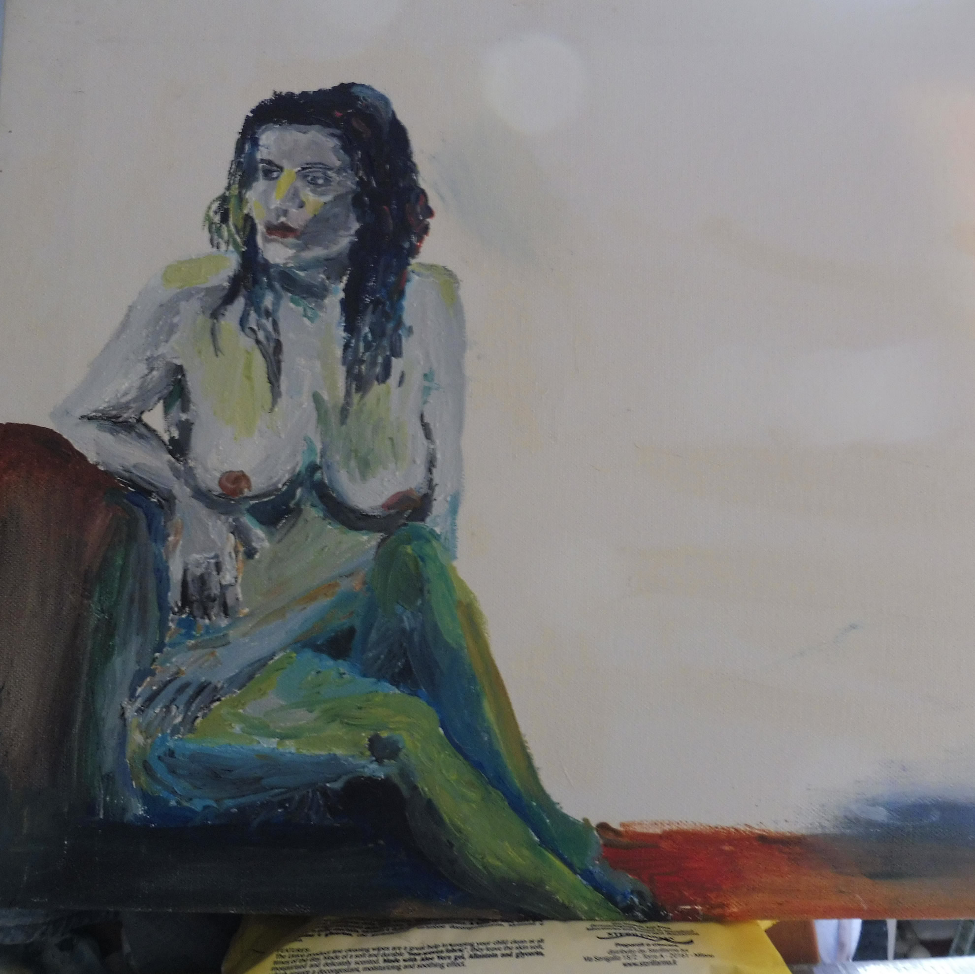 Donna che siede 8 - Olio su tela - 37x47