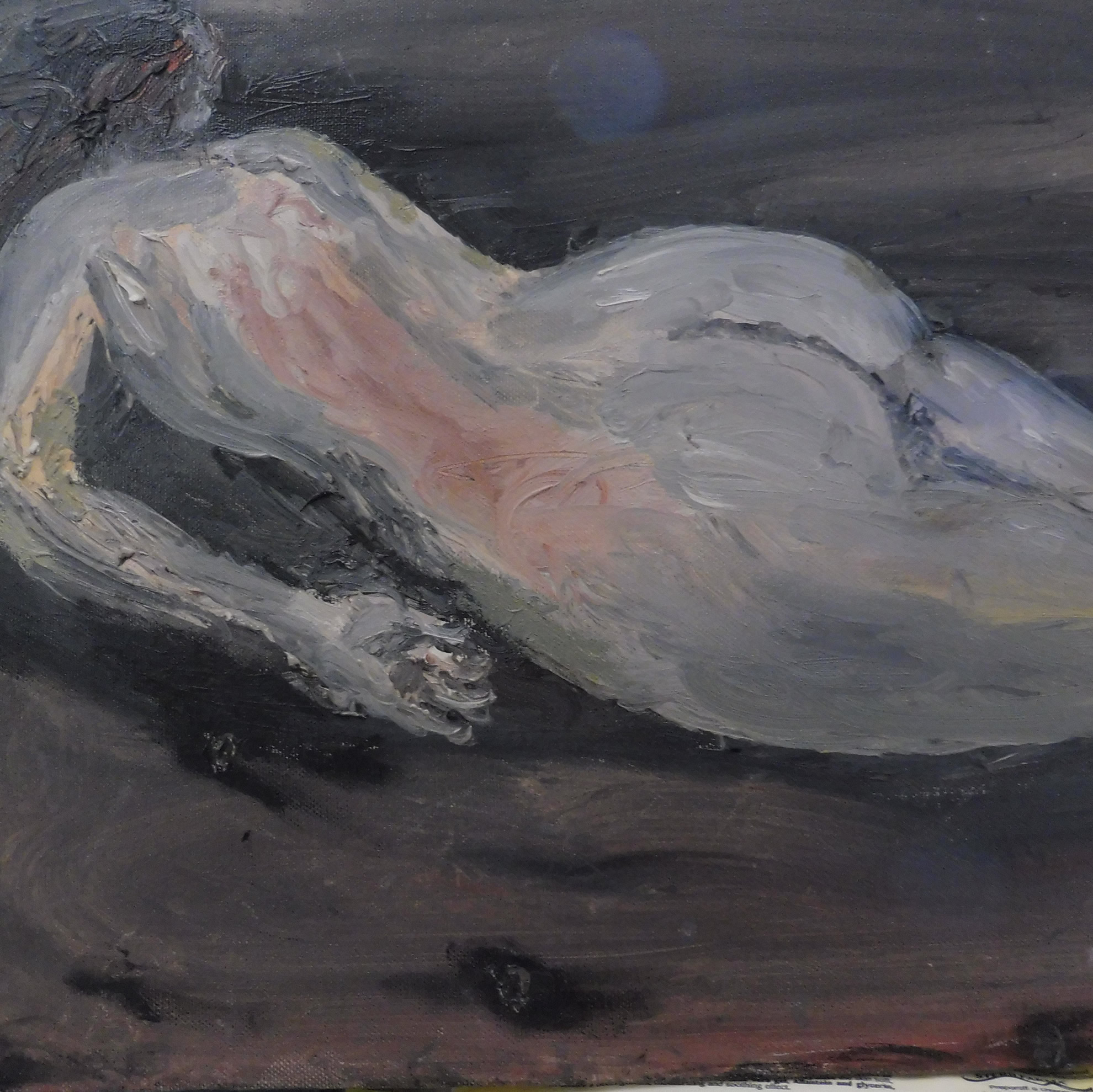 Donna che giace sul ventre 3 - Olio su tela - 35x50